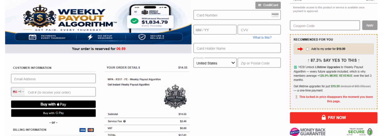 Weekly Payout Algorithm-checkout-page